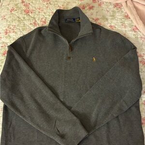 Ralph Lauren Men's Charcoal Zip-Up Sweater